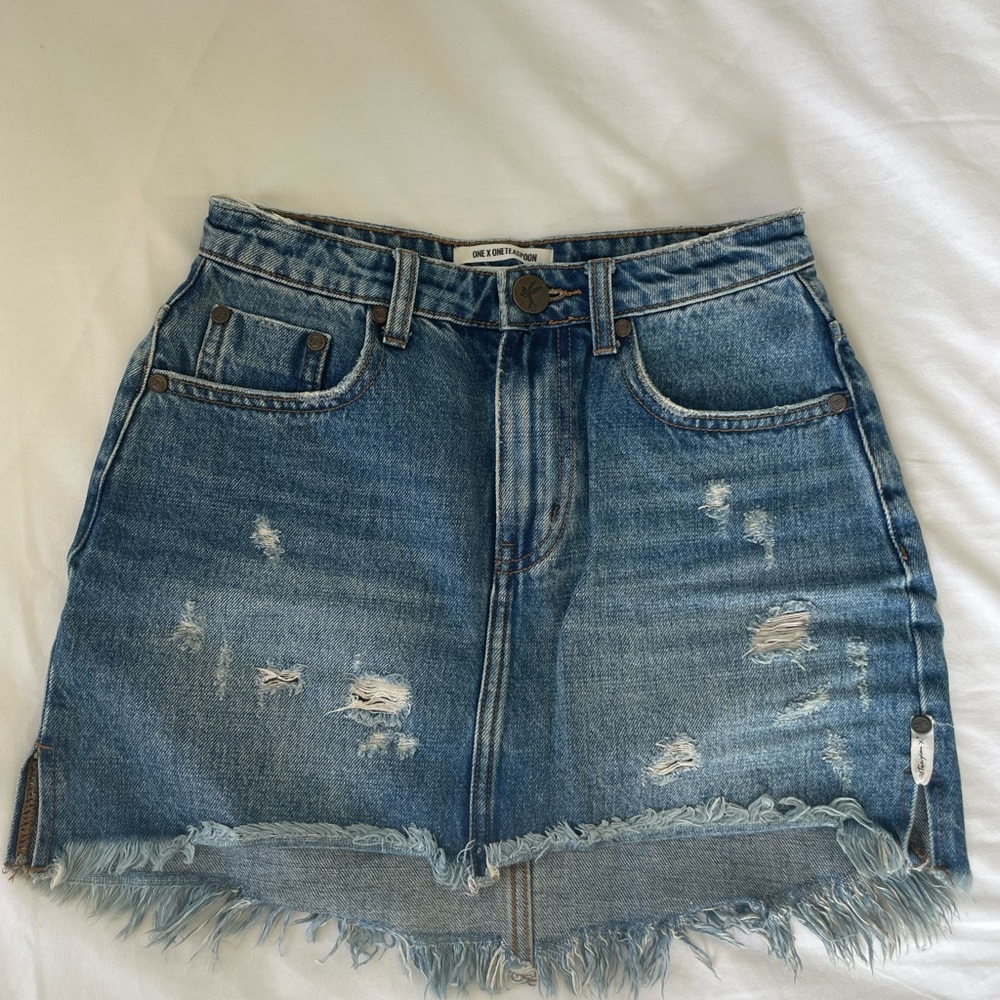 One teaspoon denim mini skirt